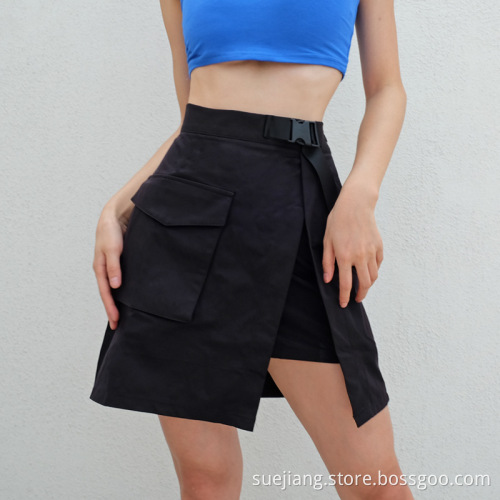 Adjustable Side Pocket Hip Hop Style Skirt